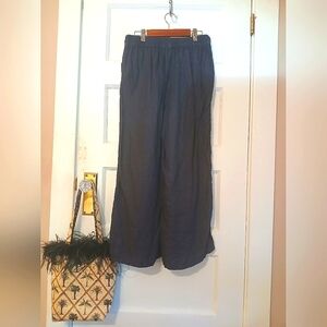 Tahari 100% Linen Navy Blue Pant - S